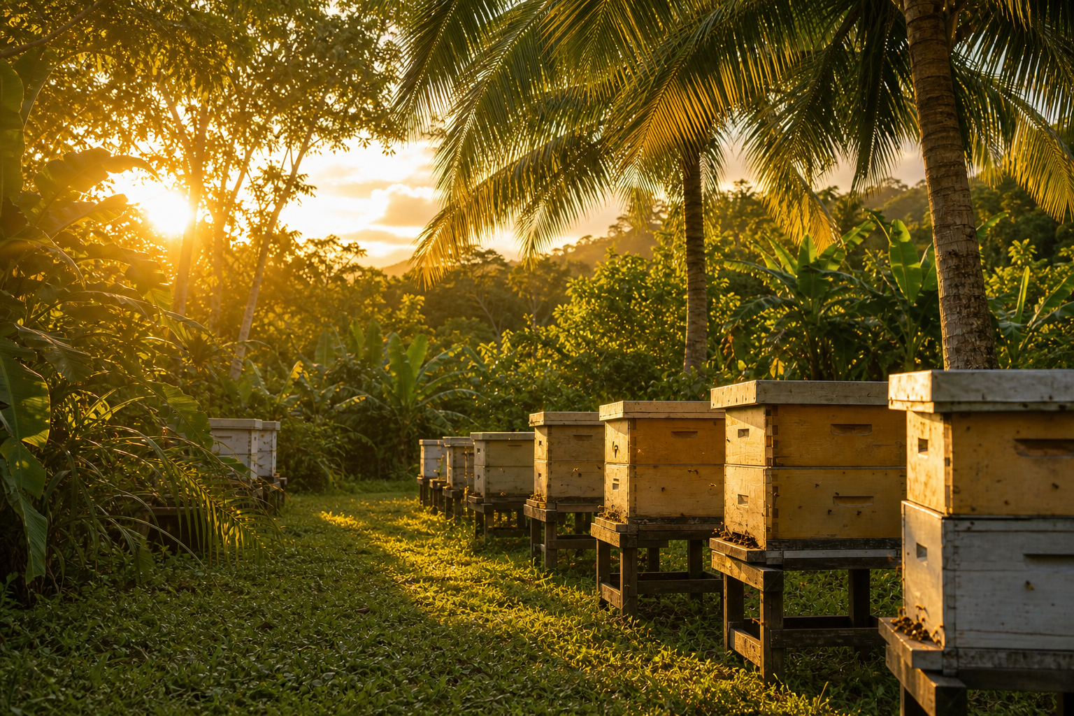 Trinidad apiary at golden hour