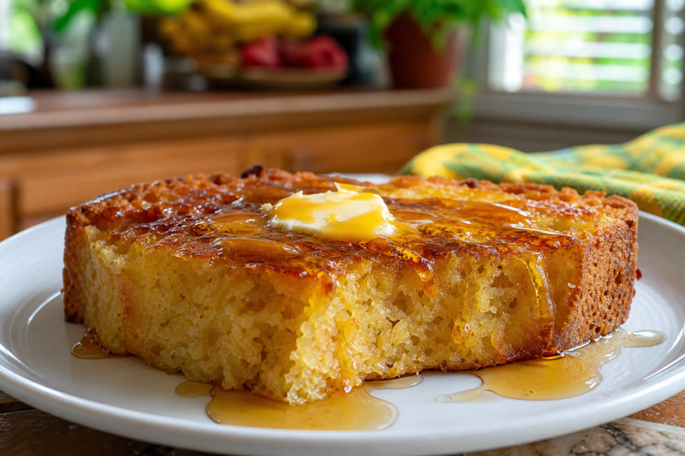 Honey drizzled on coconut bake and toast